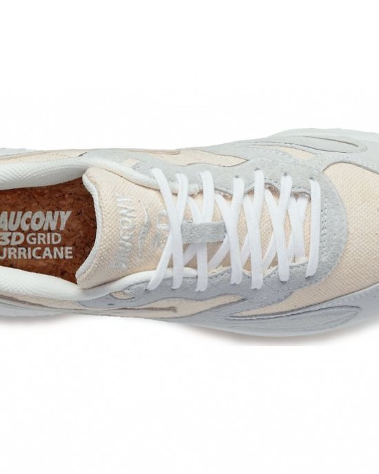 Saucony 3d Grid Hurricane Blank Canvas Beige White Men