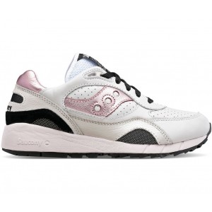 Saucony Shadow 6000 Leather White Pink Women